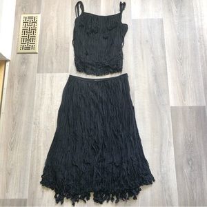 Vintage Simon Chang Set : Tassel Tank Top & Skirt